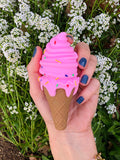 Pink Ice Cream Cone Silicone Pipe