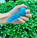 Twisted Glass Pipe-Blue